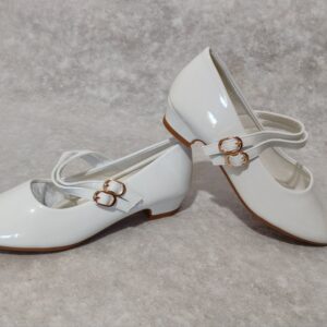 Zapatos de charol blanco, talla 34